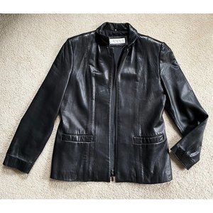 Jones New York Genuine Leather Jacket, L, Black
